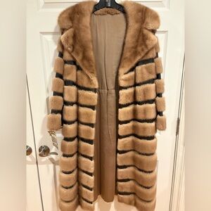 Striped Fur Coat